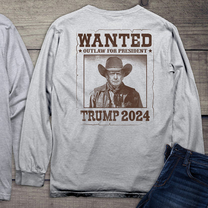 Wanted Outlaw Trump With Crest Long Sleeve Tee