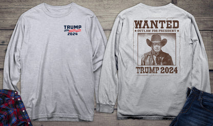 Wanted Outlaw Trump With Crest Long Sleeve Tee