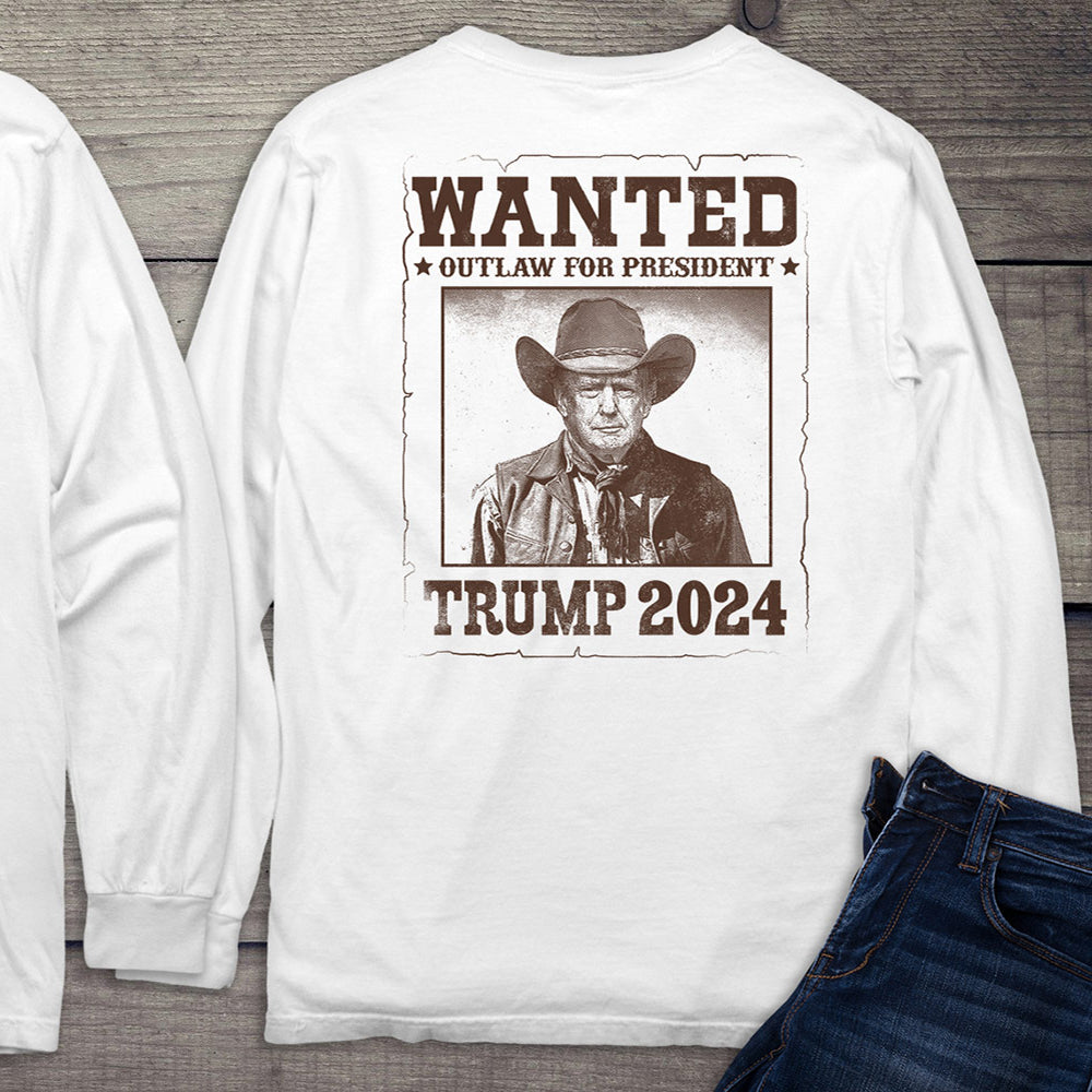 Wanted Outlaw Trump With Crest Long Sleeve Tee