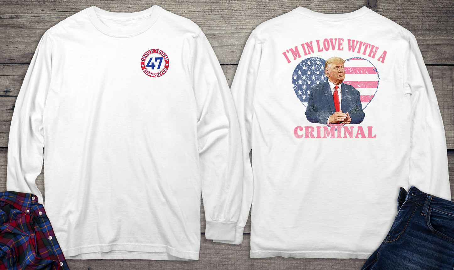 In Love With A Criminal With Crest Long Sleeve Tee