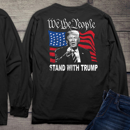 We The People Trump With Crest Long Sleeve Tee