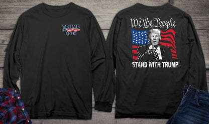 We The People Trump With Crest Long Sleeve Tee