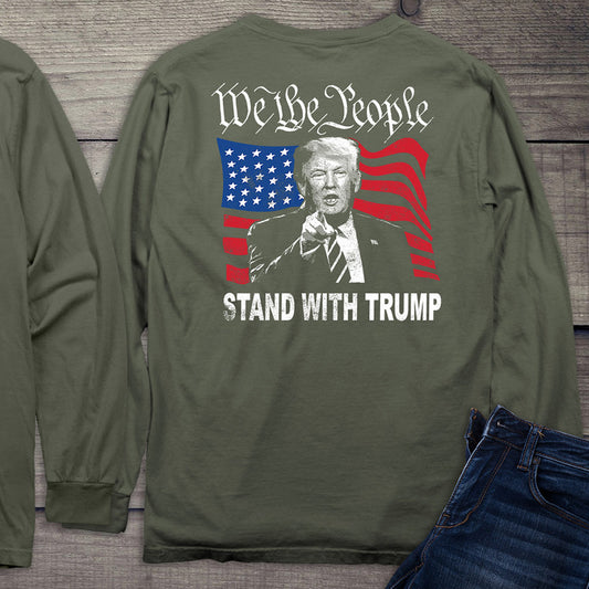 We The People Trump With Crest Long Sleeve Tee