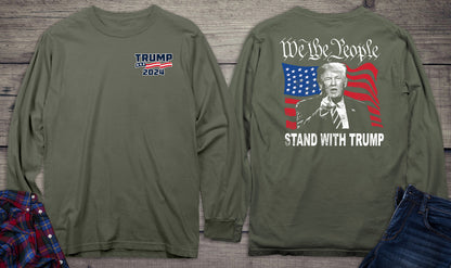 We The People Trump With Crest Long Sleeve Tee