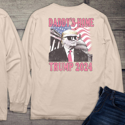 Daddys Home Trump With Crest Long Sleeve Tee