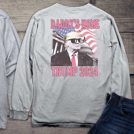 Daddys Home Trump With Crest Long Sleeve Tee