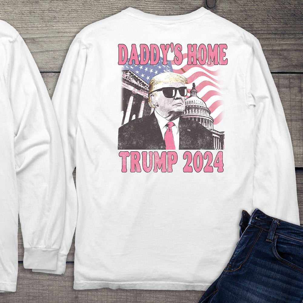 Daddys Home Trump With Crest Long Sleeve Tee