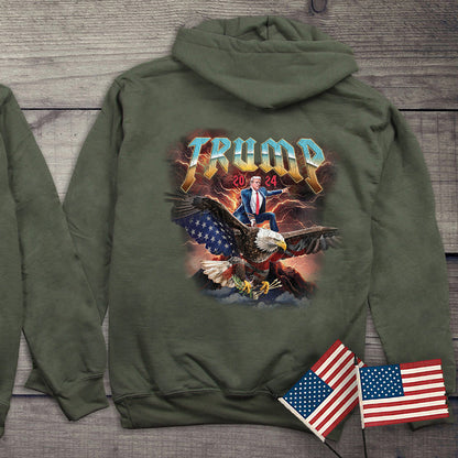 Trump Eagle Rider With Crest Hoodie