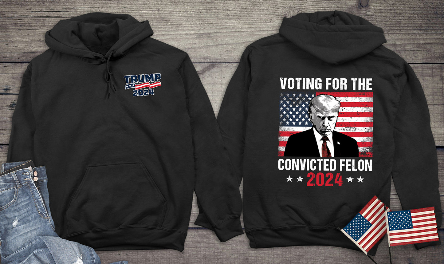 Voting For The Felon With Crest Hoodie