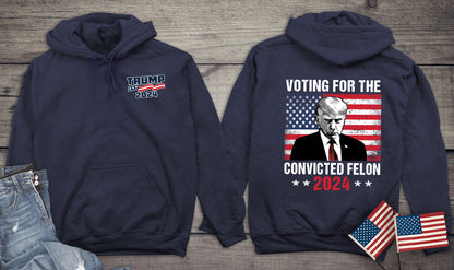 Voting For The Felon With Crest Hoodie