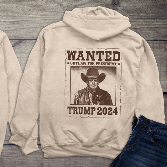 Wanted Outlaw Trump With Crest Hoodie