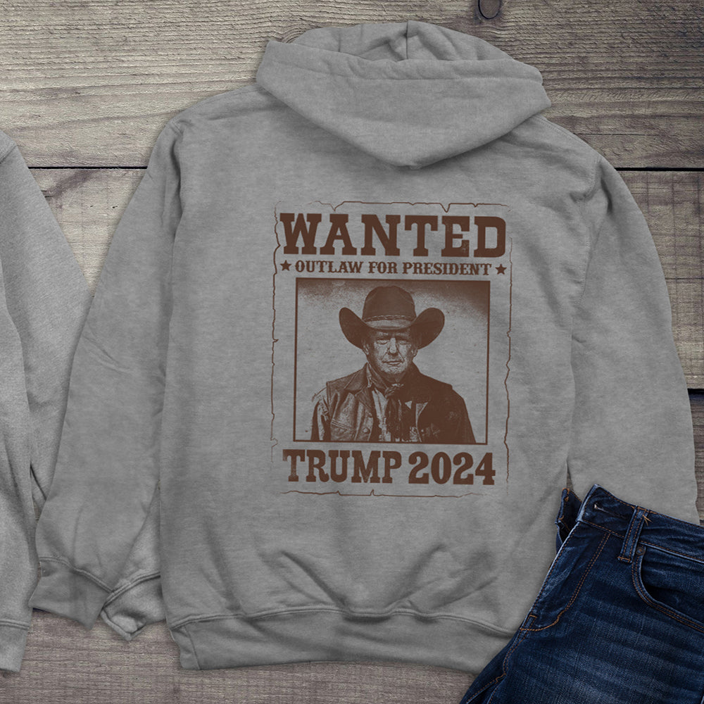 Wanted Outlaw Trump With Crest Hoodie