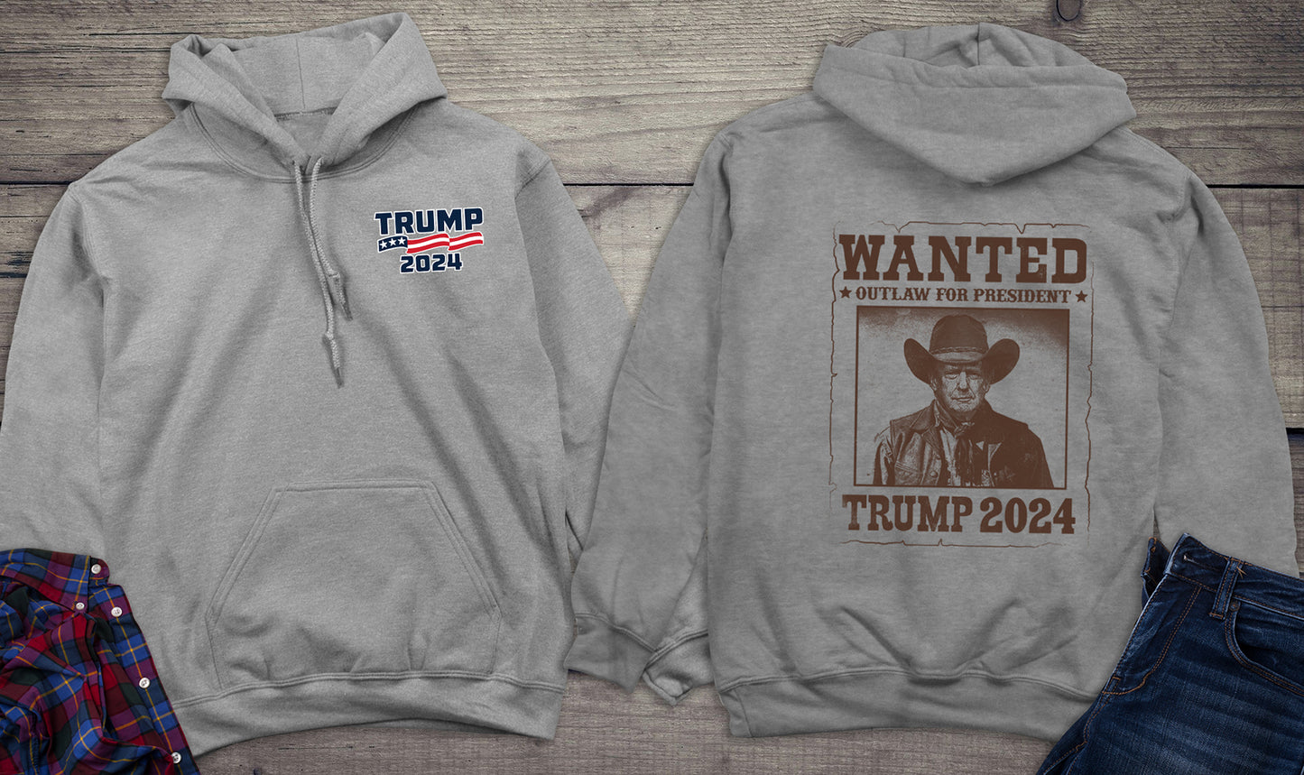 Wanted Outlaw Trump With Crest Hoodie