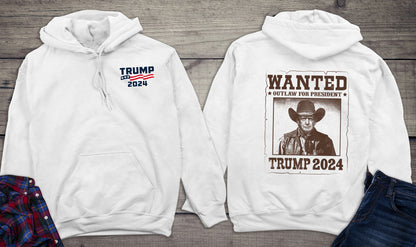 Wanted Outlaw Trump With Crest Hoodie