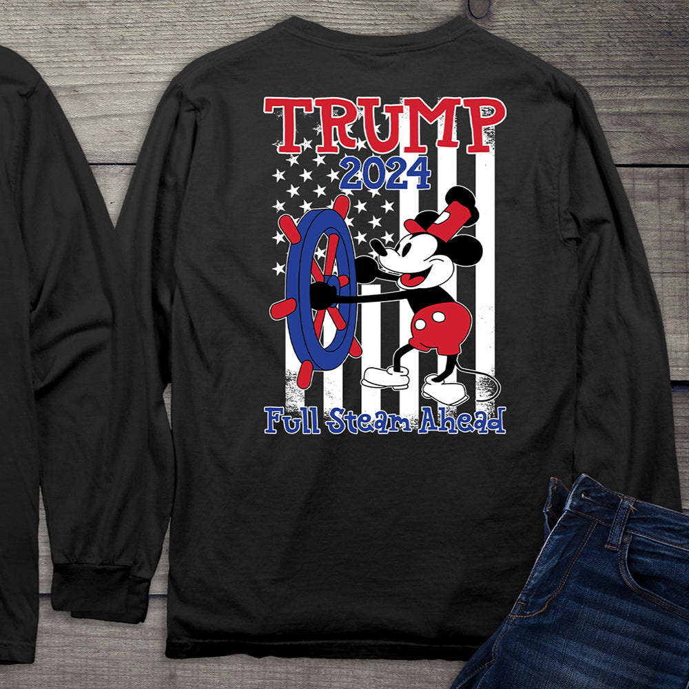 Steamboat Trump With Crest Long Sleeve Tee Shirt