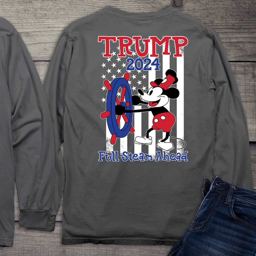 Steamboat Trump With Crest Long Sleeve Tee Shirt