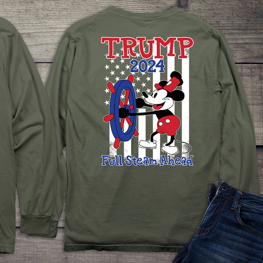 Steamboat Trump With Crest Long Sleeve Tee Shirt