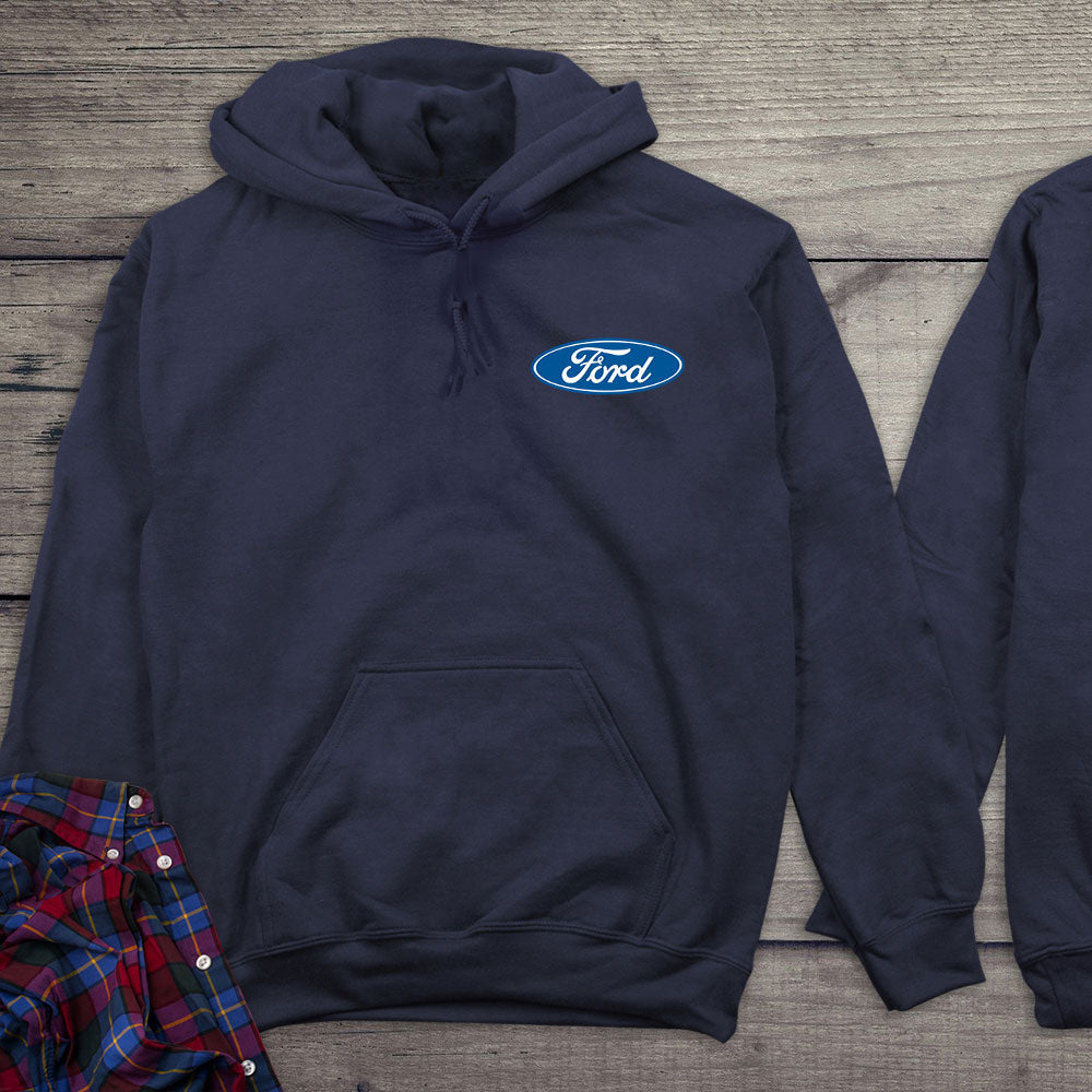 Ford Motor Company, Ford Genuine Parts V8 Logo Vintage Sign Hoodie