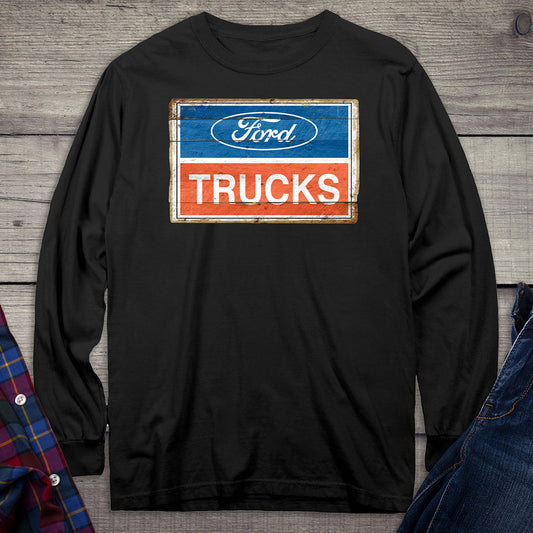 Ford Motor Company, 2001 Ford Trucks Logo Vintage Sign Long Sleeve Shirt