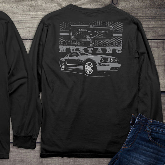 Ford Motor Company, Mustang With Grille Long Sleeve Shirt