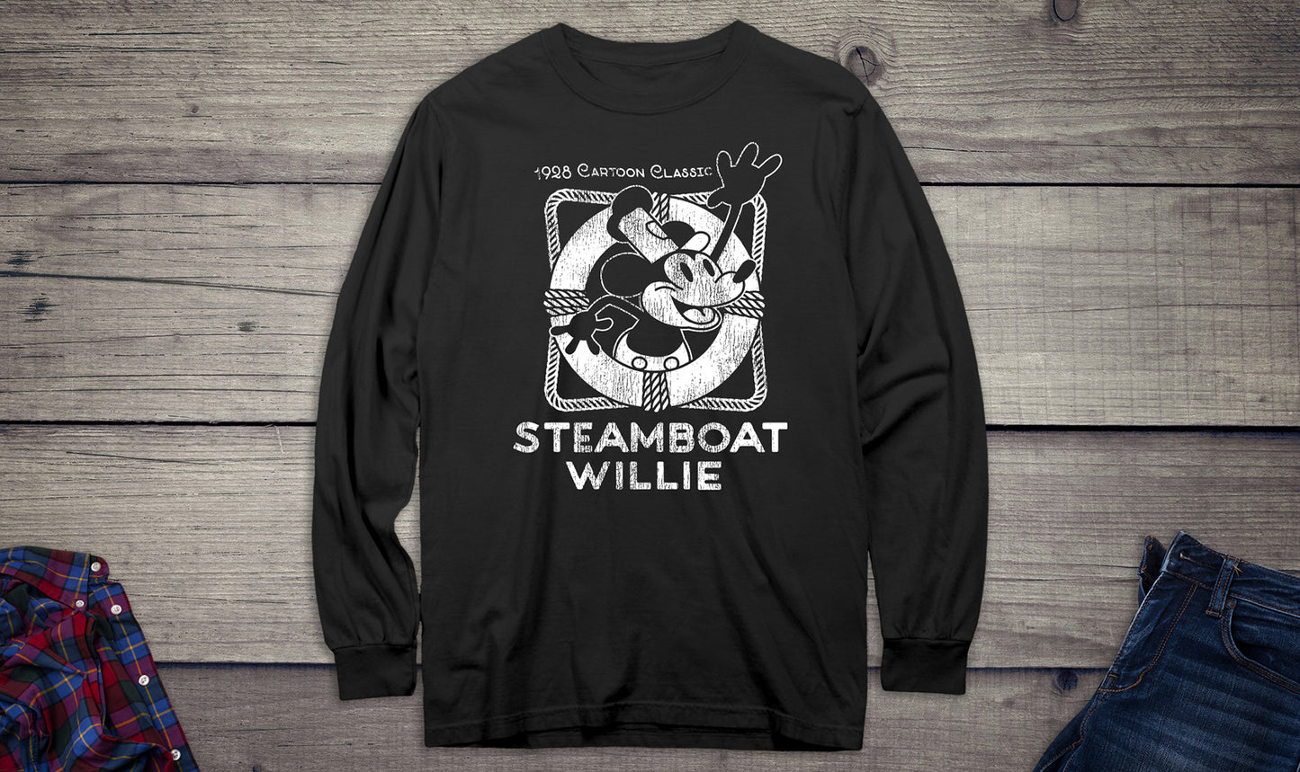 Steamboat Willie Vintage Life Preserver Long Sleeve Tee