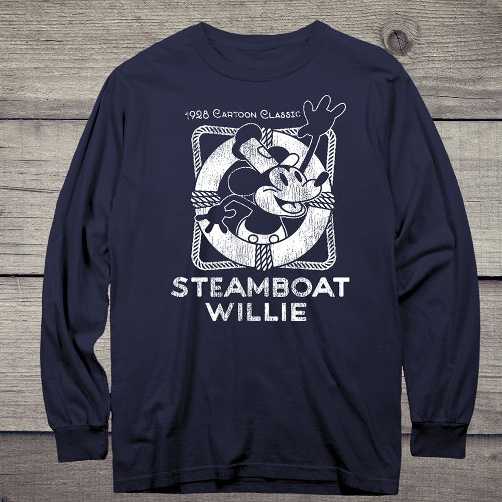 Steamboat Willie Vintage Life Preserver Long Sleeve Tee