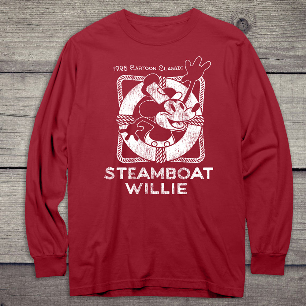 Steamboat Willie Vintage Life Preserver Long Sleeve Tee