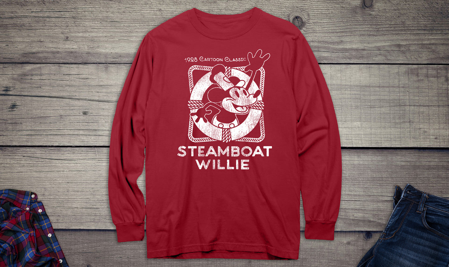 Steamboat Willie Vintage Life Preserver Long Sleeve Tee