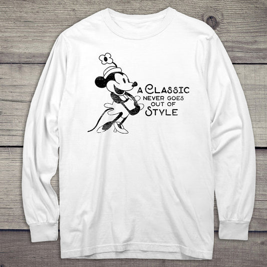 Steamboat Willie Classic Style Long Sleeve Tee