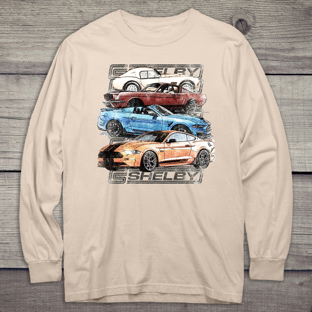 Shelby Cars Sketch Long Sleeve Tee