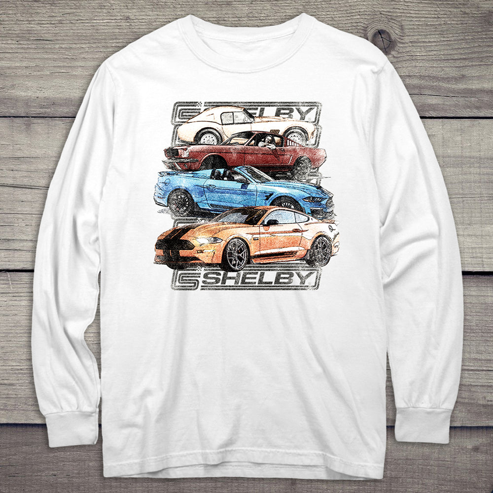 Shelby Cars Sketch Long Sleeve Tee