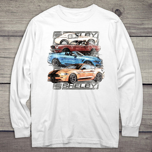 Shelby Cars Sketch Long Sleeve Tee