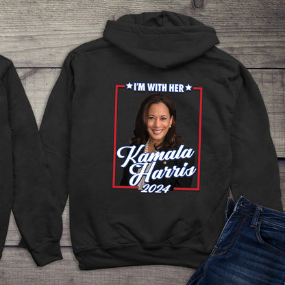 I'm With Her Kamala With Crest Hoodie