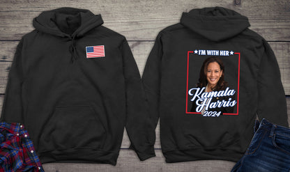 I'm With Her Kamala With Crest Hoodie