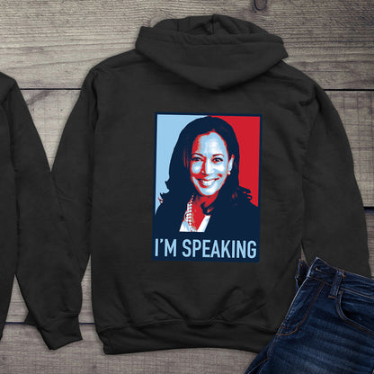 I'm Speaking Kamala With Crest Hoodie