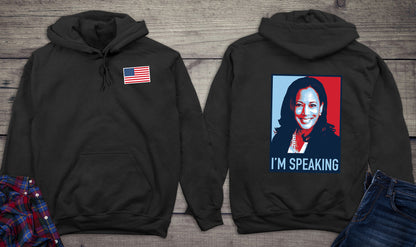 I'm Speaking Kamala With Crest Hoodie