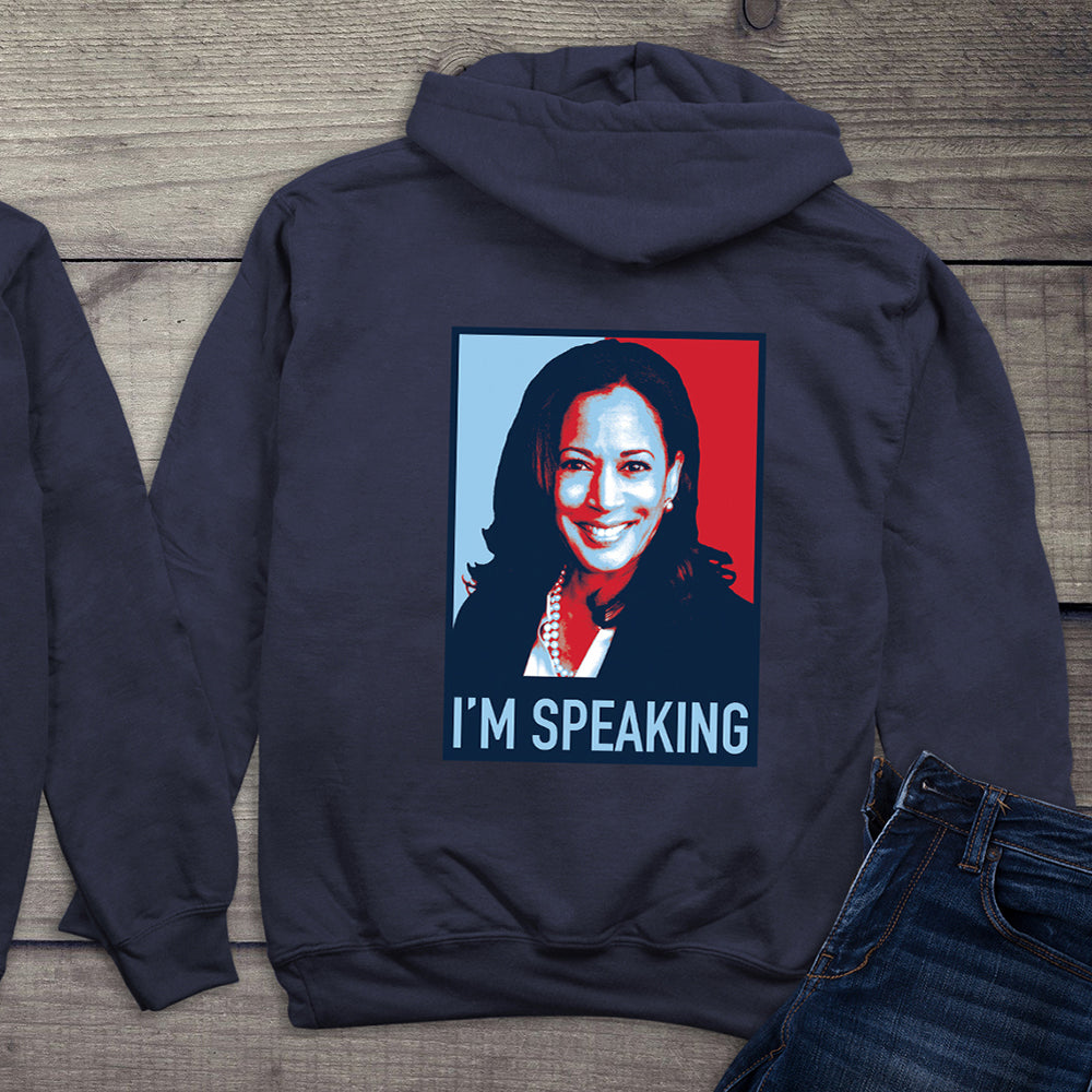 I'm Speaking Kamala With Crest Hoodie