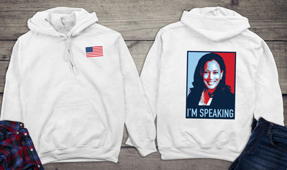 I'm Speaking Kamala With Crest Hoodie