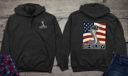 Shelby Cobra Flag With Crest Hoodie