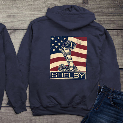 Shelby Cobra Flag With Crest Hoodie