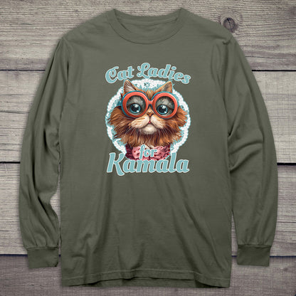 Cat Ladies For Kamala Long Sleeve Tee