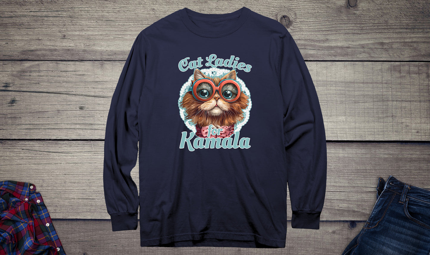 Cat Ladies For Kamala Long Sleeve Tee