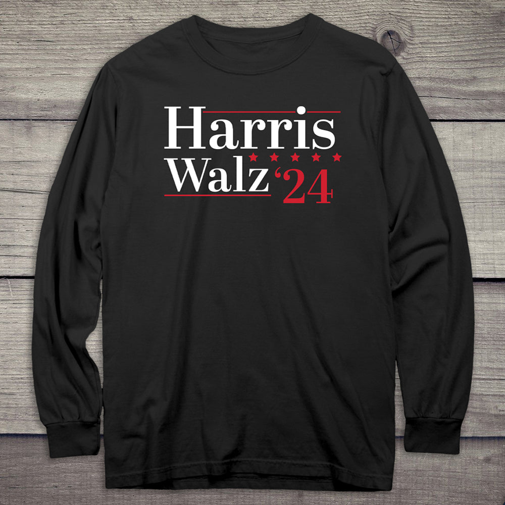 Harris Walz 24 Stars Long Sleeve Tee