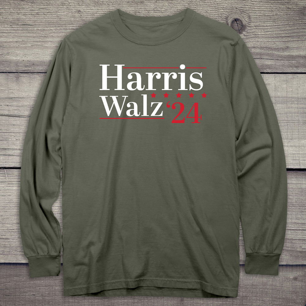 Harris Walz 24 Stars Long Sleeve Tee