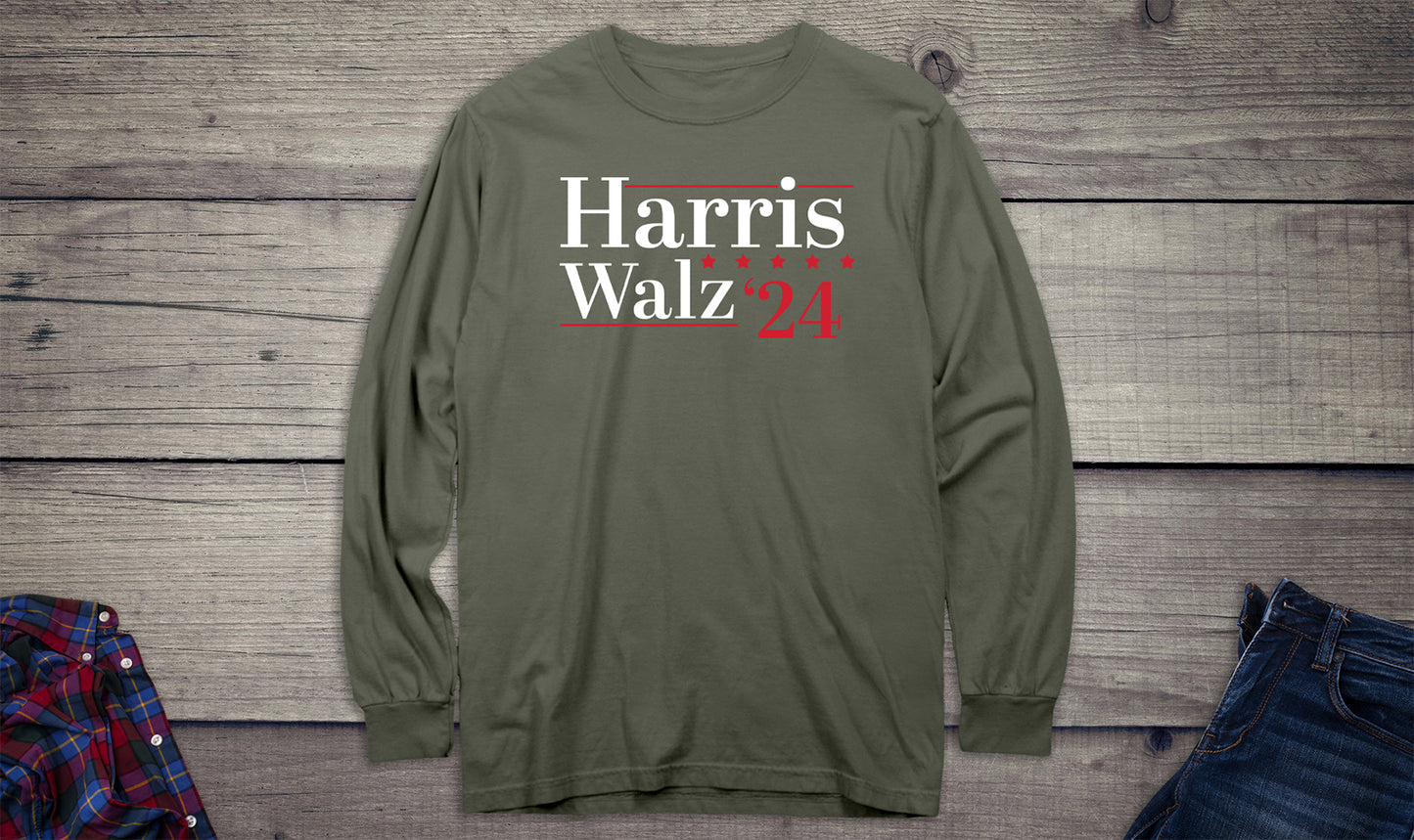 Harris Walz 24 Stars Long Sleeve Tee