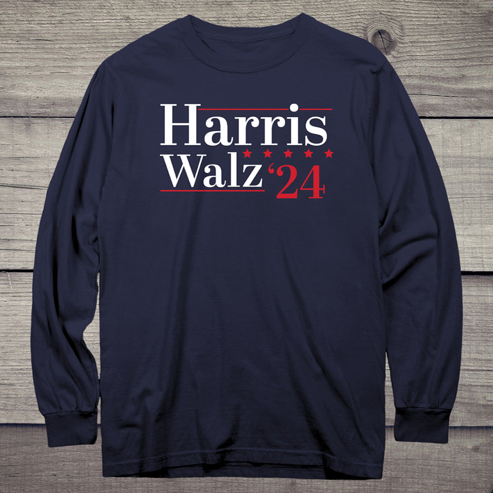 Harris Walz 24 Stars Long Sleeve Tee