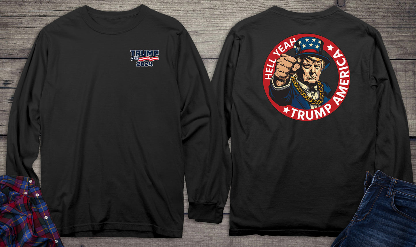 Trump America With Crest Long Sleeve Tee