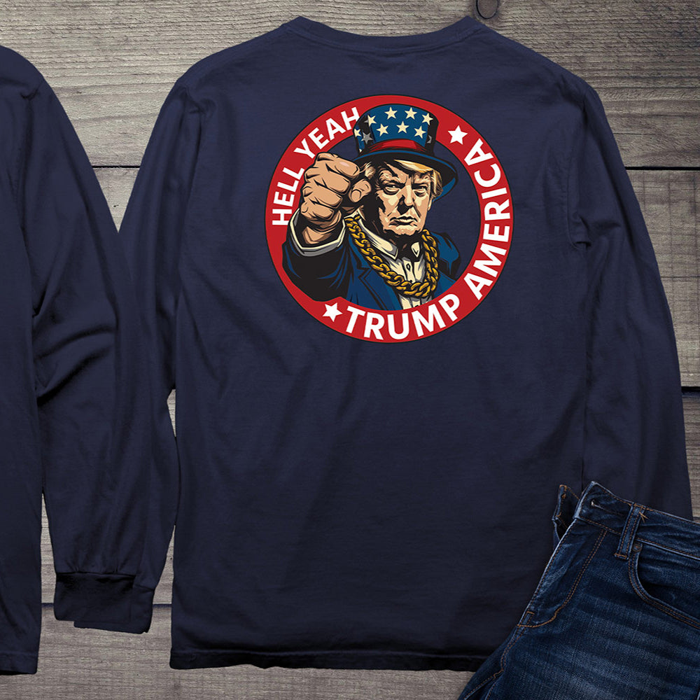 Trump America With Crest Long Sleeve Tee