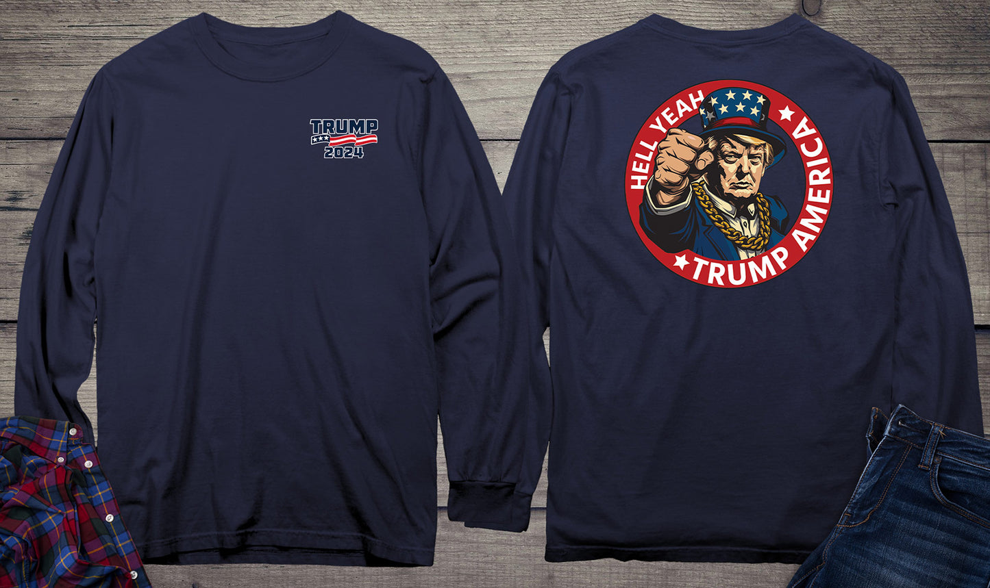 Trump America With Crest Long Sleeve Tee