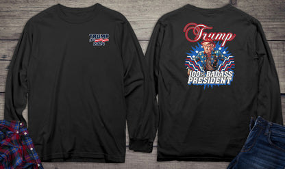 Badass President With Crest Long Sleeve Tee